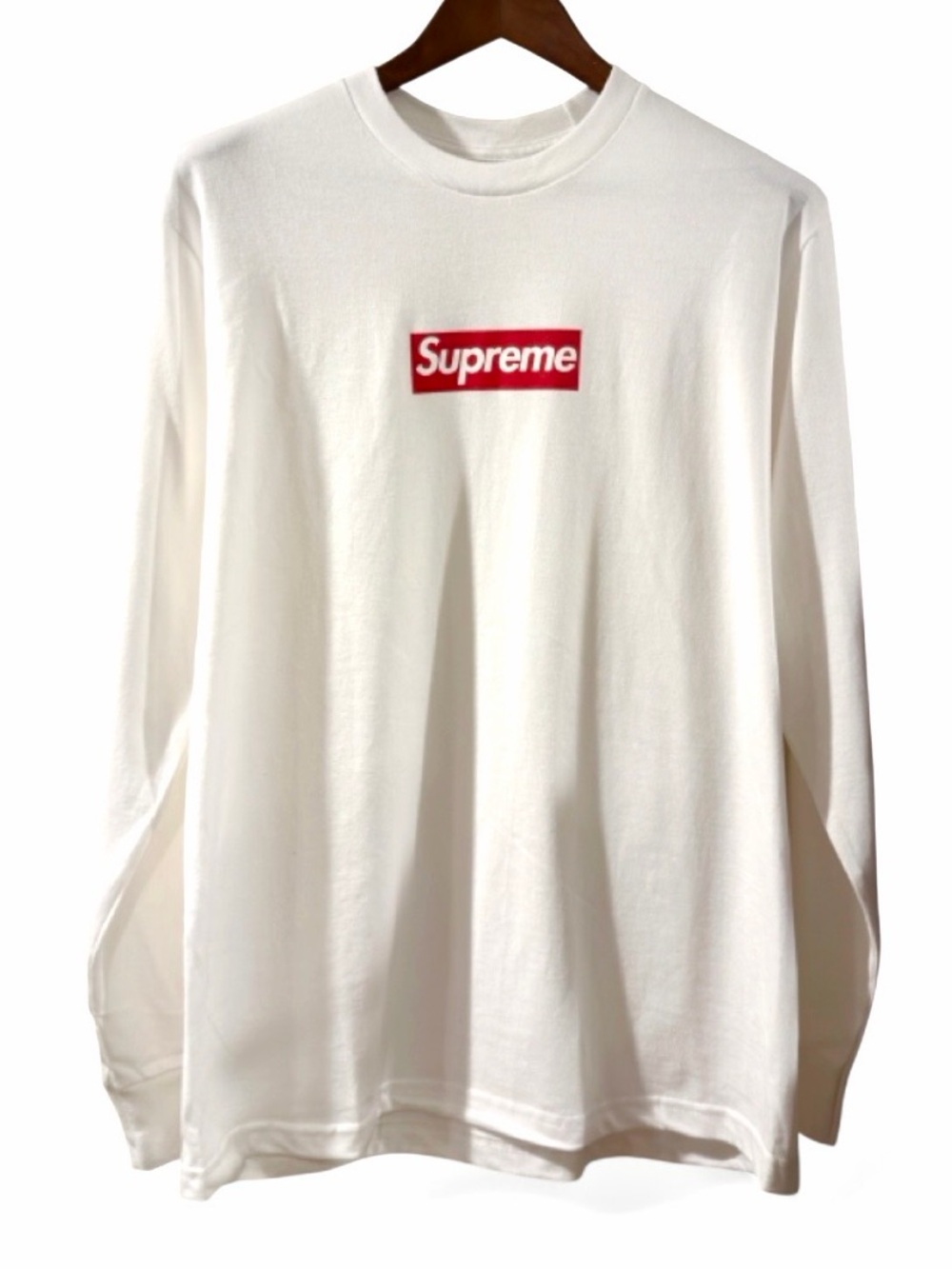 Supreme Red Box Logo White Long Sleeve T-shirt Size Men’s Medium